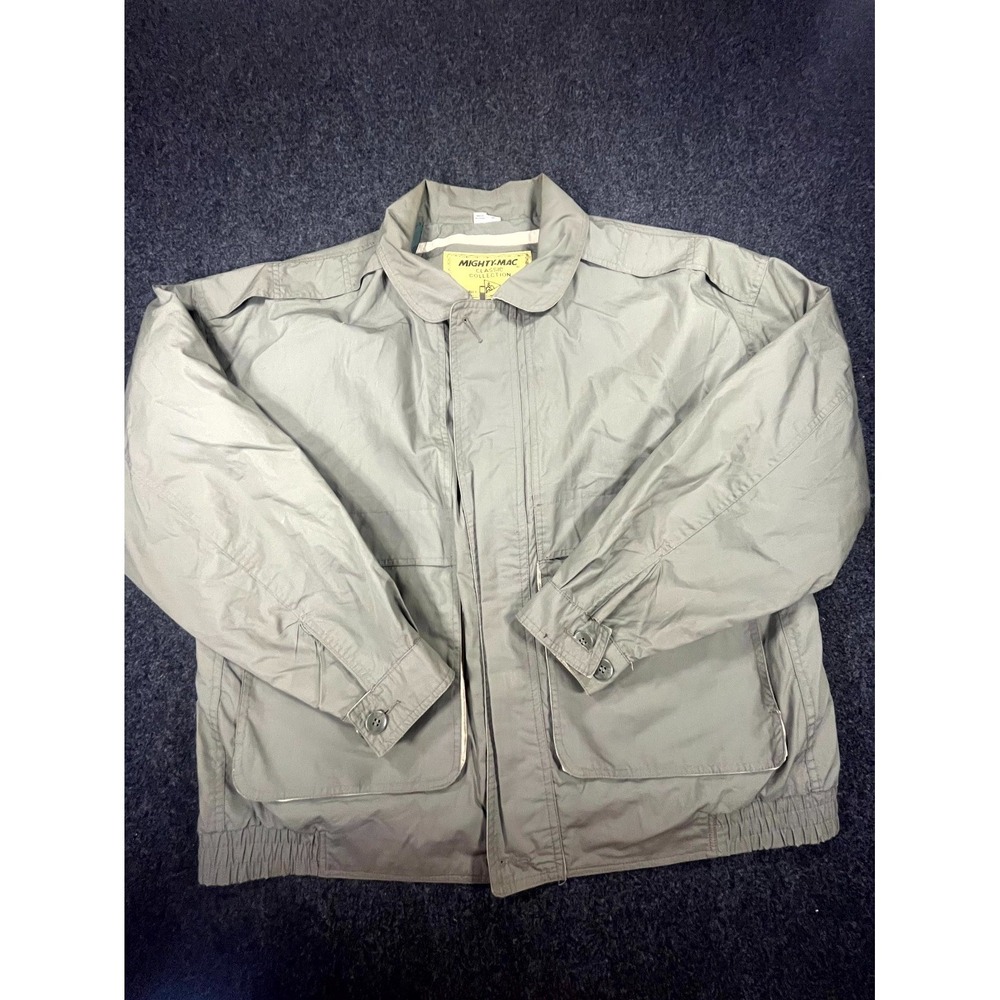 VTG‎ Mighty Mac Classic Collection Windbreaker Jacket Mens Large Gray Insulated
